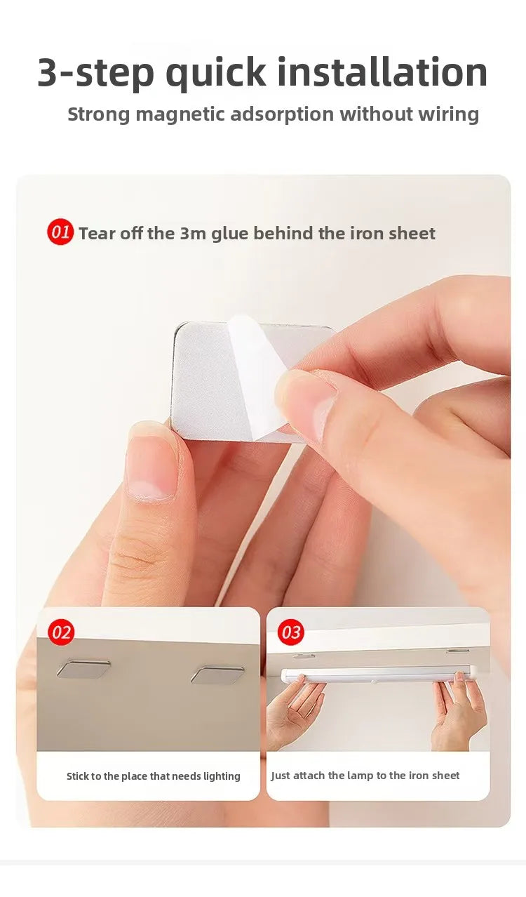 LED Motion Sensing Light Wireless USB Rechargeable Motion Detection Suitable for Kitchen Wardrobe Corridor and Staircase Lights