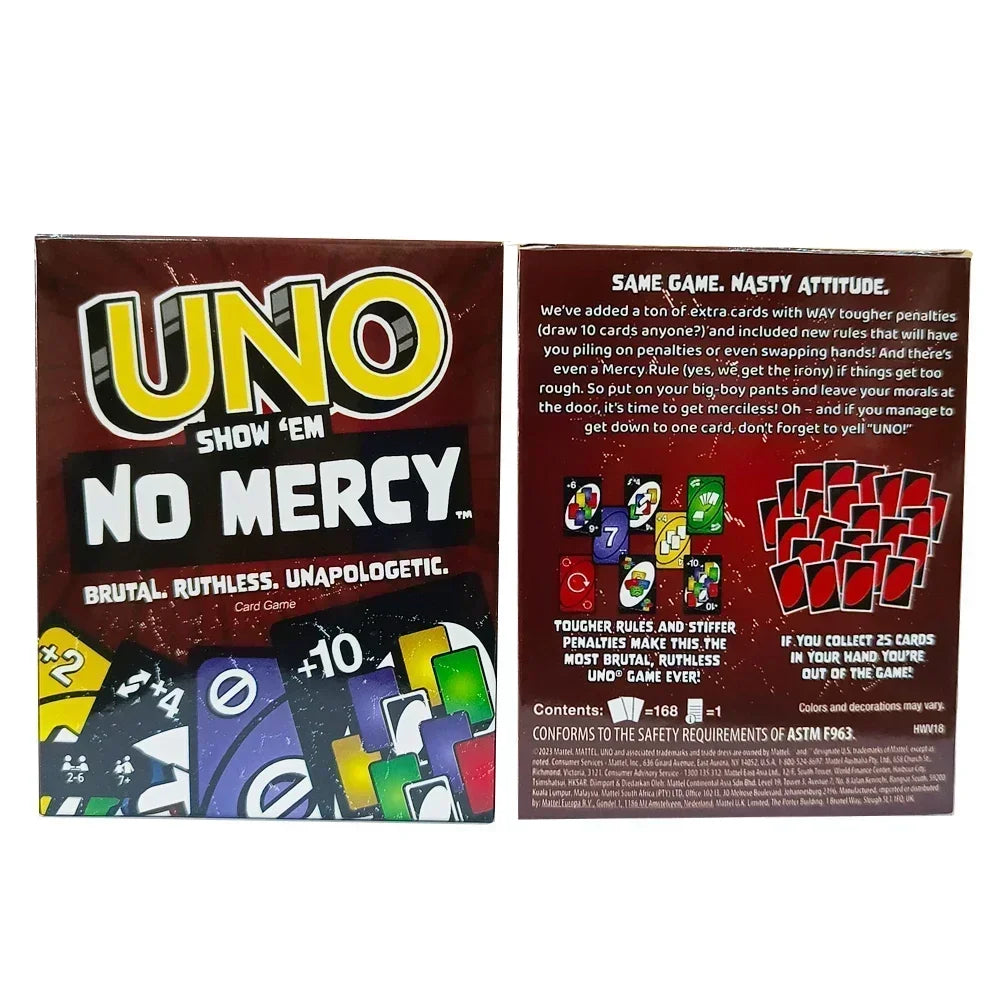 NEW Uno No mercy Game Board Games2025 UNO Cards Table Family Party Entertainment UNO Games Card Toys Children Birthday Christmas