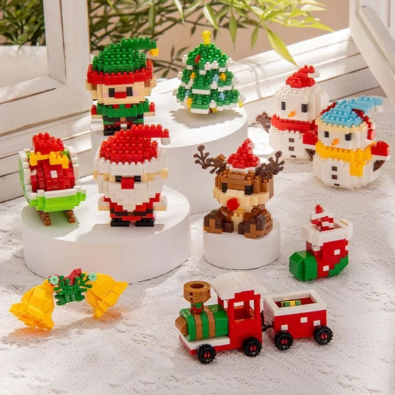 Santa Claus Building Blocks Christmas Bricks Gift Kids Toy Home Decoration Micro Particle Bricks Diy Assembly Games Xmas Gift