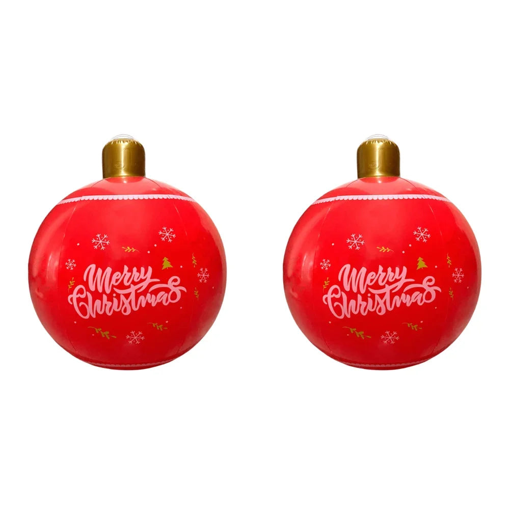 60cm Giant Inflatable Christmas Balls PVC Giant Big Large Balls Xmas Tree Decorations Toy Outdoor Xmas Holiday Yard Lawn Balls