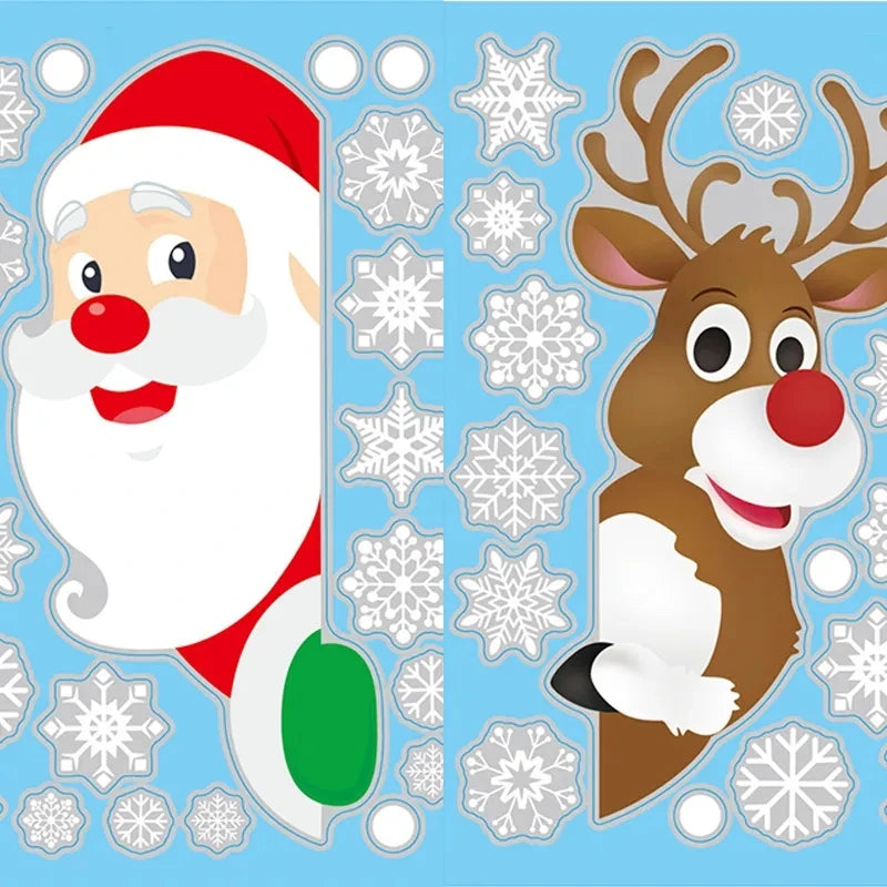 MissDeer Christmas Santa Claus Window Stickers Wall Ornaments Pendant Merry Christmas For Home Decor New Year Glass Decal