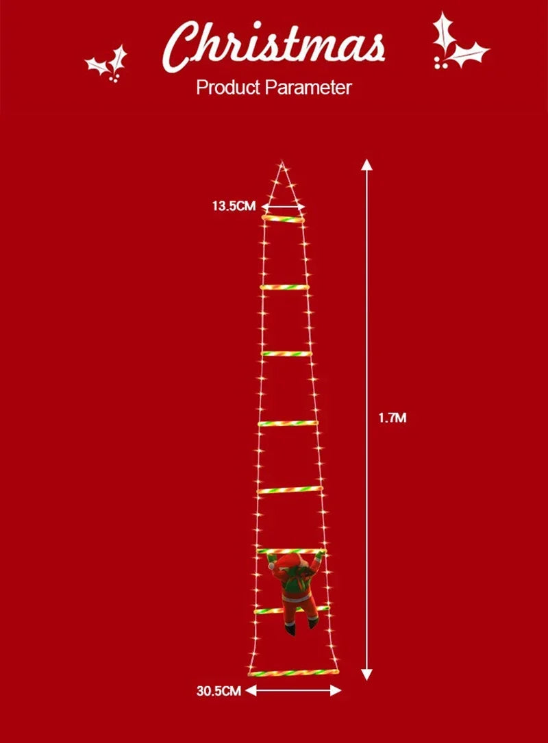 1/3M Santa Claus Climbing Ladder String Lights USB 8 Modes LED Lamp Christmas Decoration for Garden Cristmas Tree New Year Gift