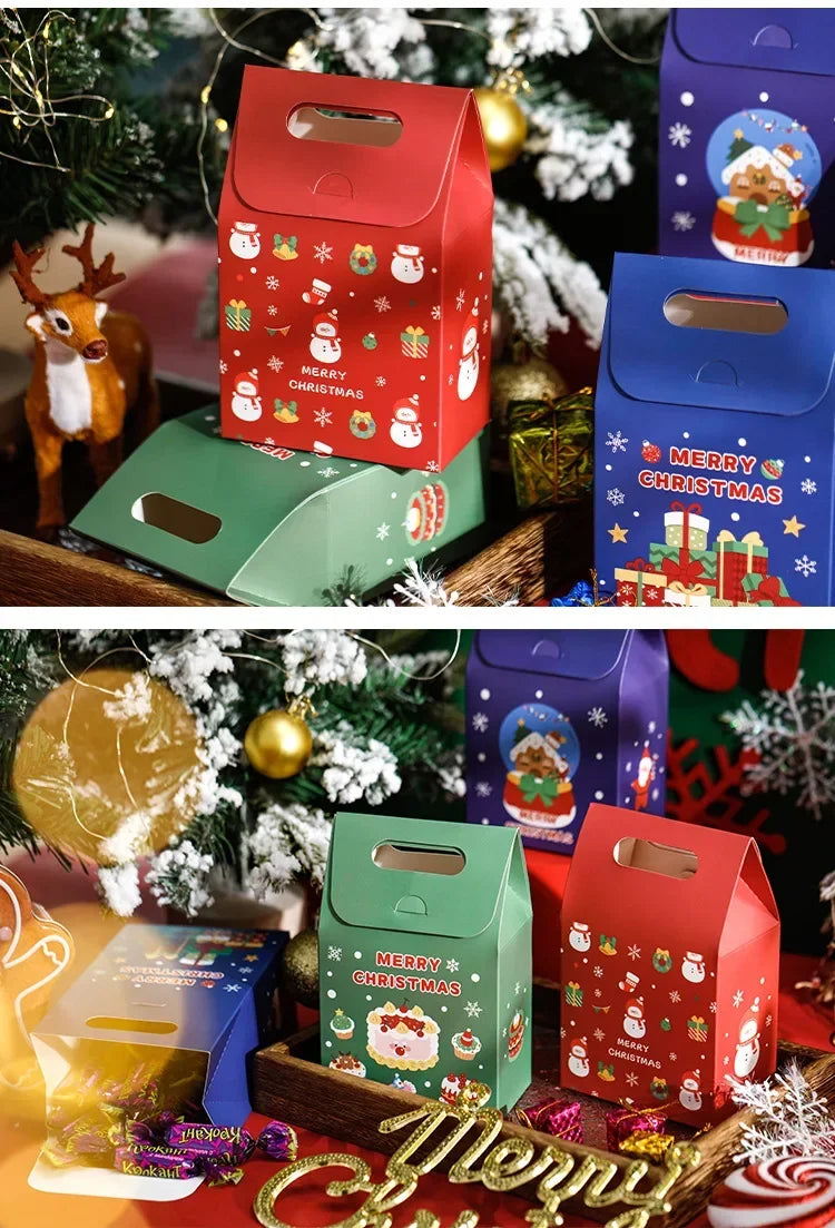 Christmas Gift Bags Small Gifts Cookies Colourful Boxes Christmas Eve Handheld Candy Boxes Father Christmas Christmas Gifts