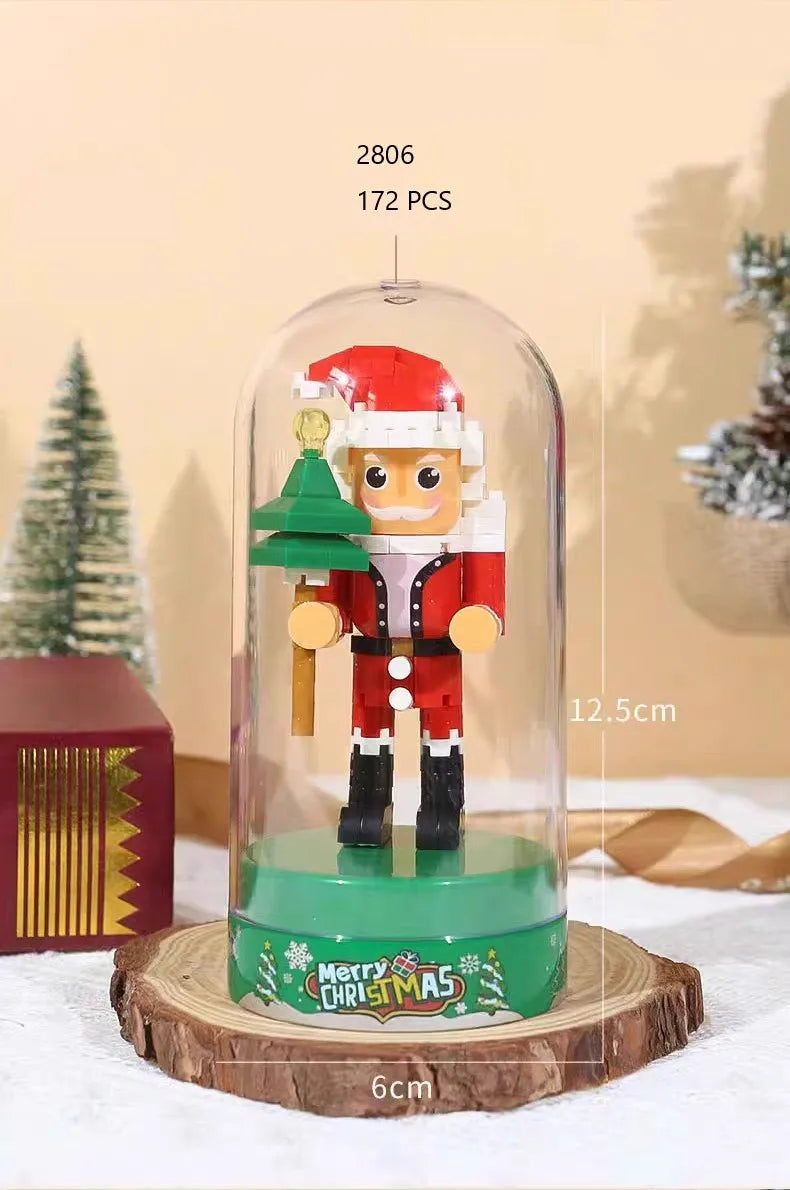 Retro Soldier Shaped Creative Miniature Building Block Model Christmas Home Ornament DIY Educational Kids Toys Holiday Gifts