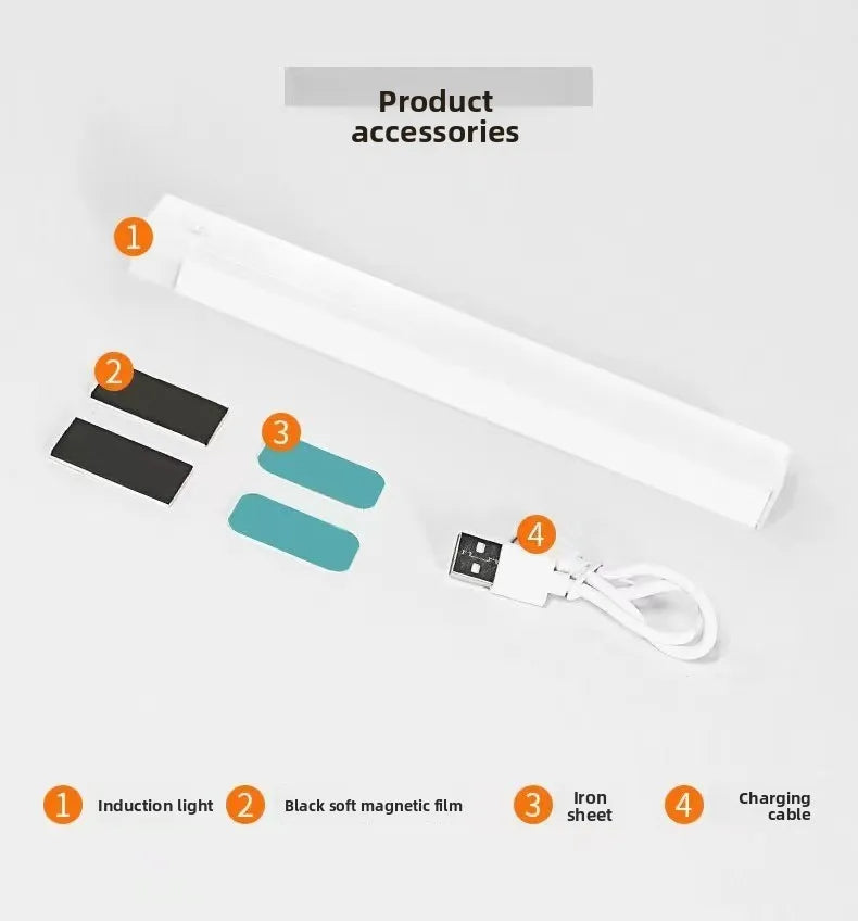 LED Motion Sensing Light Wireless USB Rechargeable Motion Detection Suitable for Kitchen Wardrobe Corridor and Staircase Lights