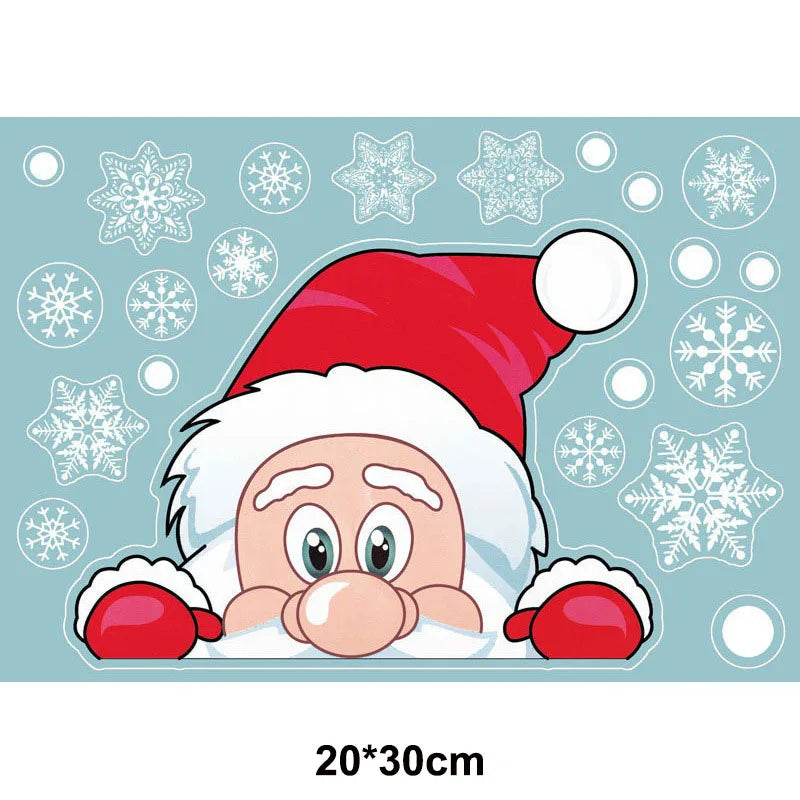 Christmas Window Clings Stickers Holiday Snowflake Santa Claus Reindeer Decals Xmas Decals Window Stickers Christmas Decorations