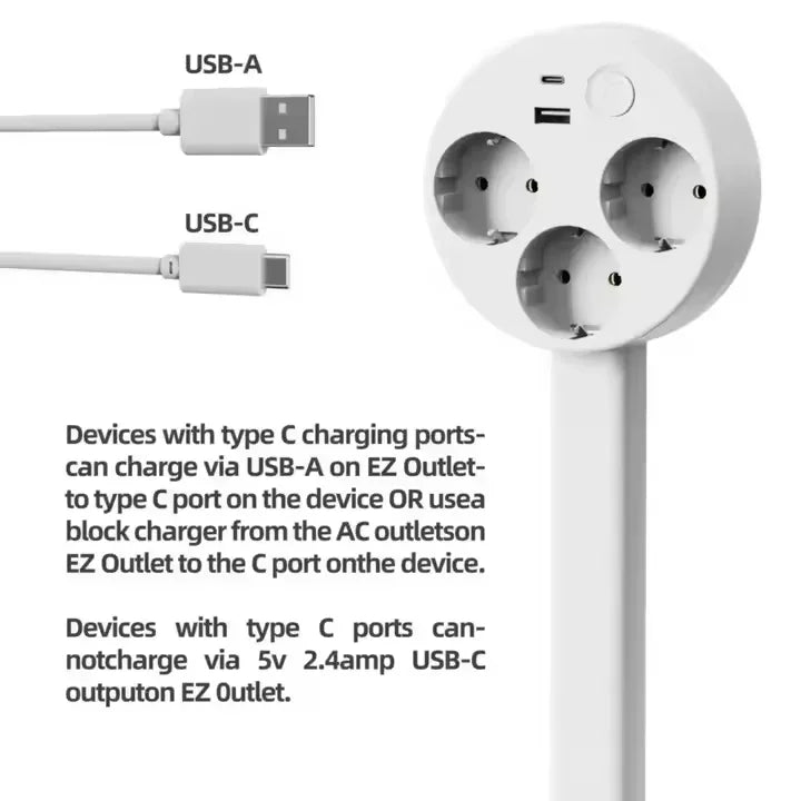 Electrical Outlet Extender Plug Wall Outlet Extender Extendable Wall Socket Rotatable Folding Portable Power Socket