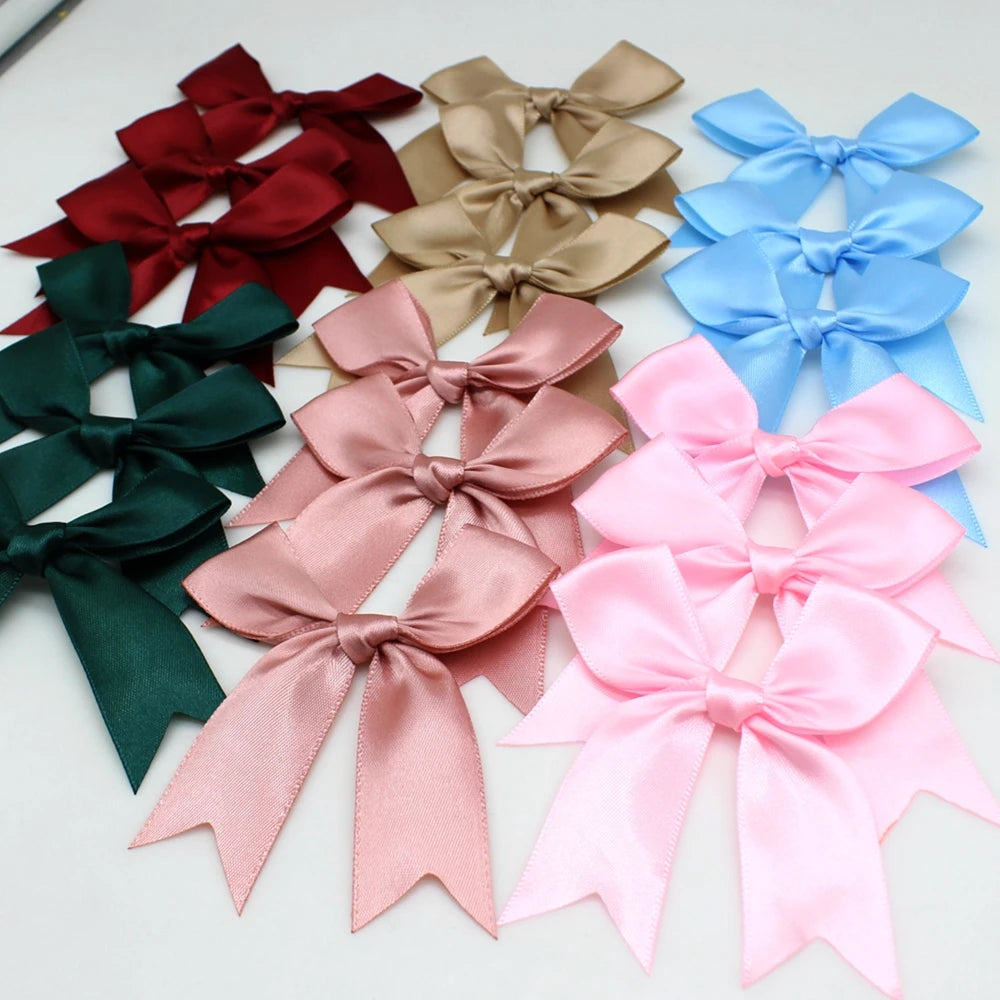 30pcs/lot 85mm ribbon bow craft bow pink white floral gift tie wedding decoration bow DIY birth party baking decoration