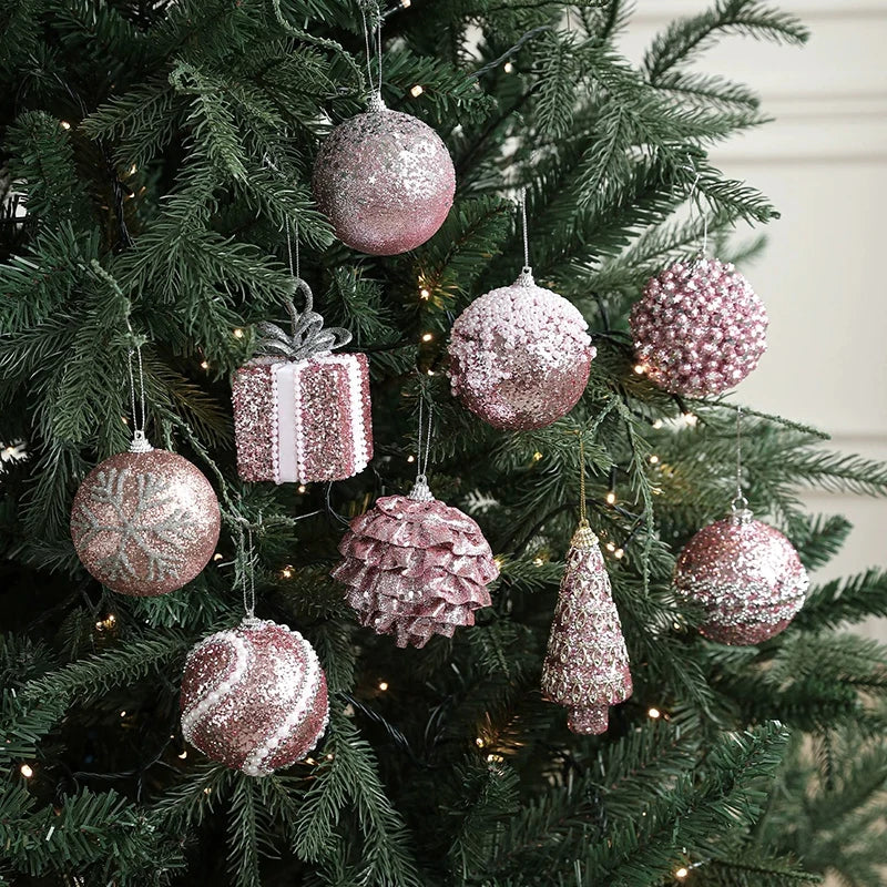 6/12/24/36PCS Christmas Balls Ornament Xmas Tree Hanging Bauble Pendant 2025 Christmas Decoration Home Party Photo Porps Navidad