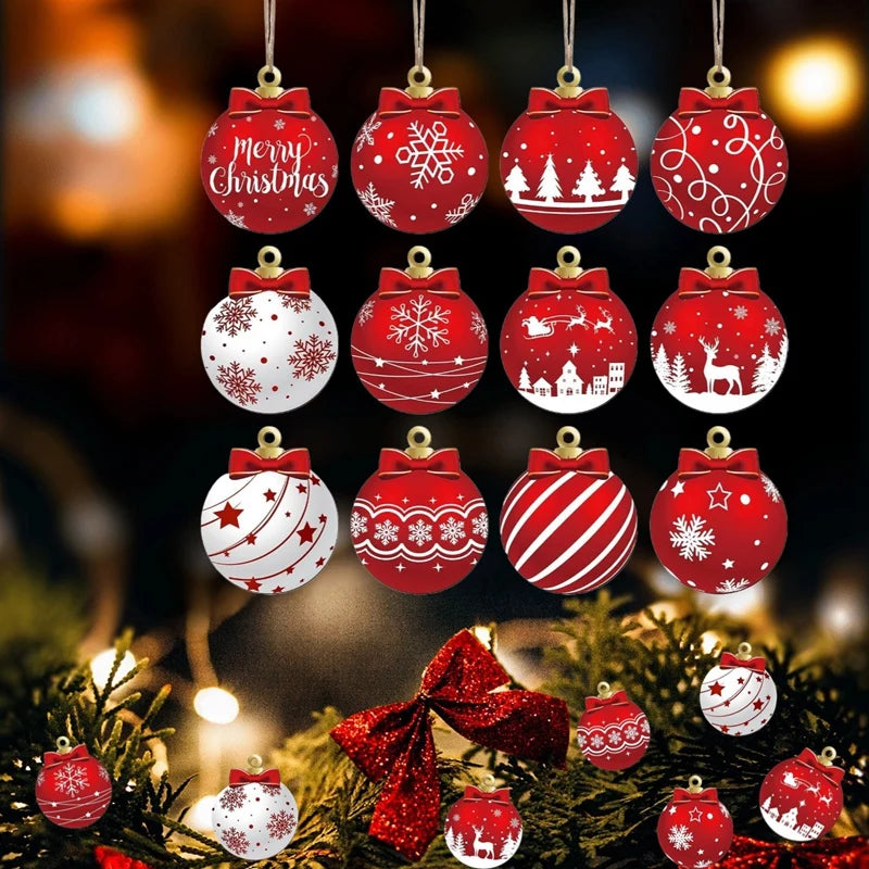 6/12/24/36PCS Christmas Balls Ornament Xmas Tree Hanging Bauble Pendant 2025 Christmas Decoration Home Party Photo Porps Navidad