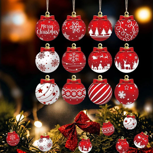 6/12/24/36PCS Christmas Balls Ornament Xmas Tree Hanging Bauble Pendant 2025 Christmas Decoration Home Party Photo Porps Navidad