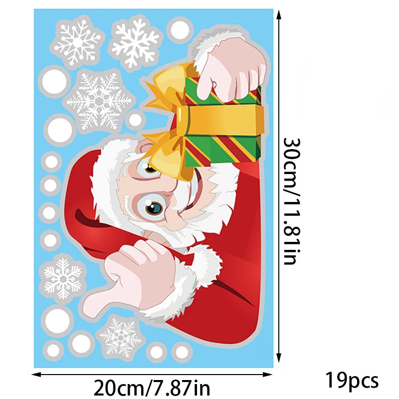 MissDeer Christmas Santa Claus Window Stickers Wall Ornaments Pendant Merry Christmas For Home Decor New Year Glass Decal