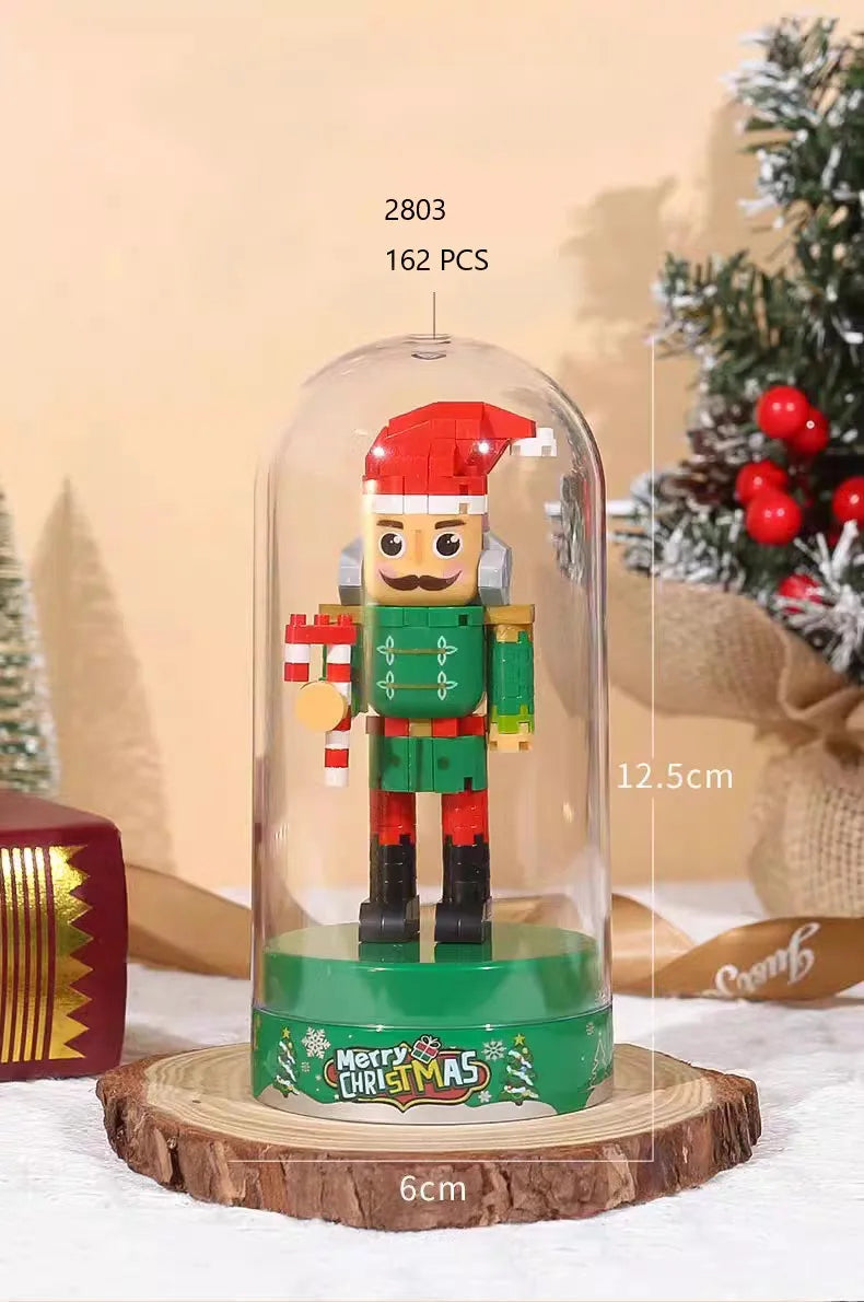 Retro Soldier Shaped Creative Miniature Building Block Model Christmas Home Ornament DIY Educational Kids Toys Holiday Gifts