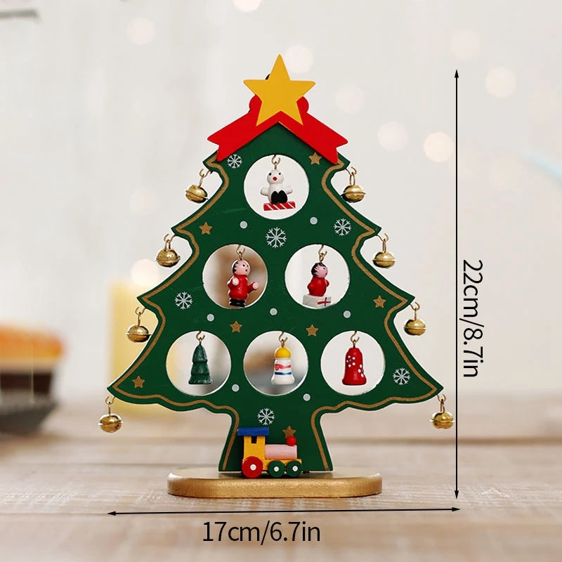 DIY Mini Christmas Tree Decorations Window Display Ornament adornos  Wooden Christmas Tree Desktop Ornament Christmas Supplies