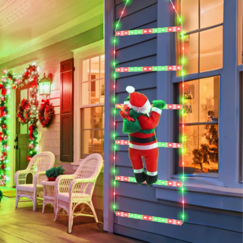 3M Santa Claus Climbing Ladder LED Hanging Light Christmas tree Ornament home garden outdoor christmas decorations navidad 2025