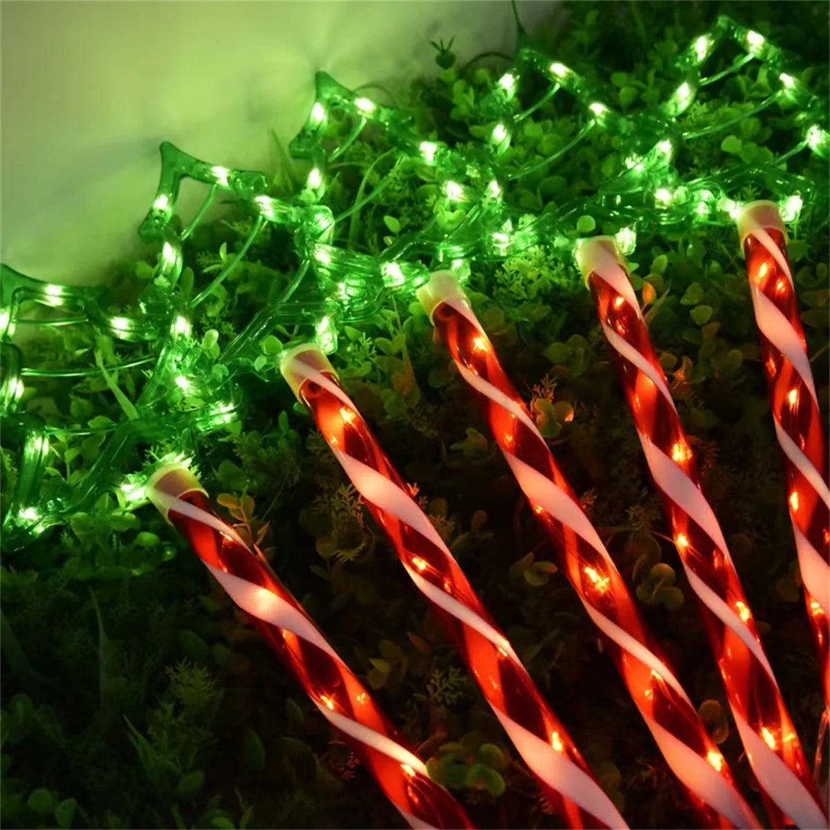 LED solar Christmas tree ground mounted lights suitable for courtyard and path atmosphere decoration lights, set of 5 pieces