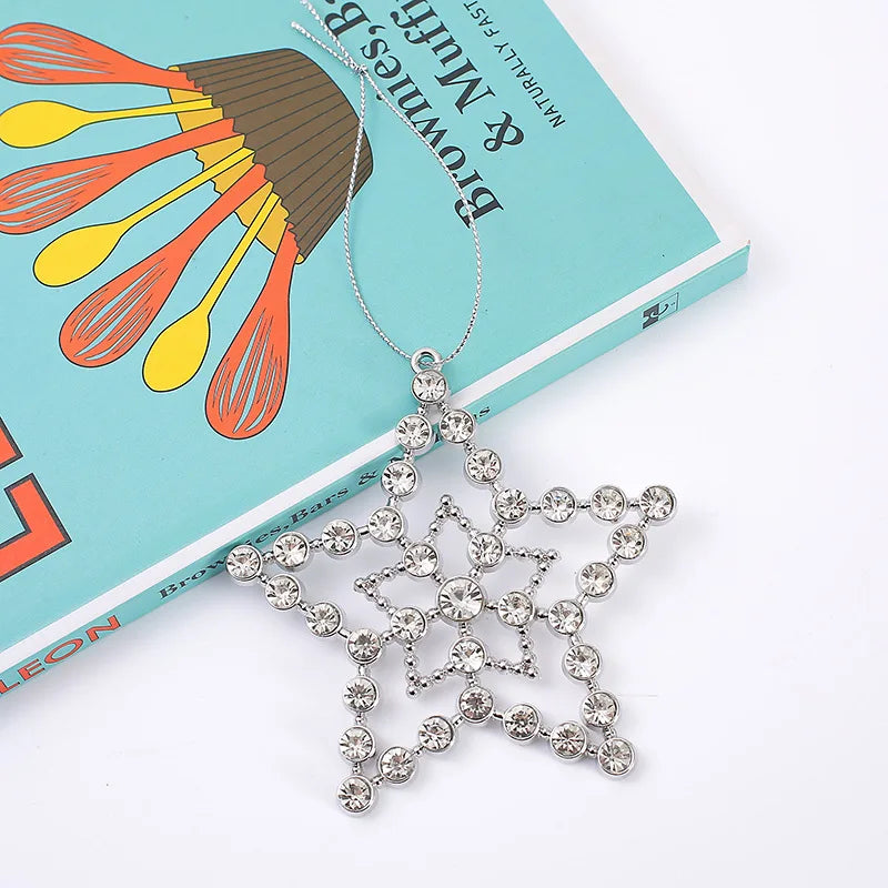 Christmas Crystal Clear Acrylic Snowflake Walking Stick Xmas Tree Pendant Ornaments Christmas Decoration For Home Navidad Noel