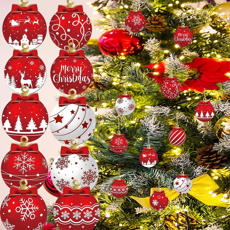 6/12/24/36PCS Christmas Balls Ornament Xmas Tree Hanging Bauble Pendant 2025 Christmas Decoration Home Party Photo Porps Navidad