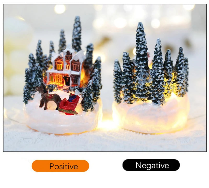 Christmas Decorations  LED Night Lights Luminous Micro Landscape House Children's Creative Gift Christmas New Year Ornaments