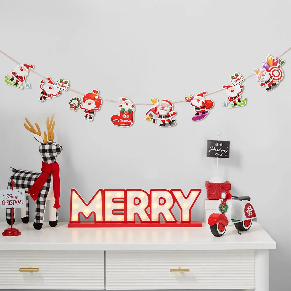 2M Christmas Decoration Santa Claus Flag Raising Xmas Tree Pendant for Home Decor 2026 New Year Party Gift Navidad Accessories