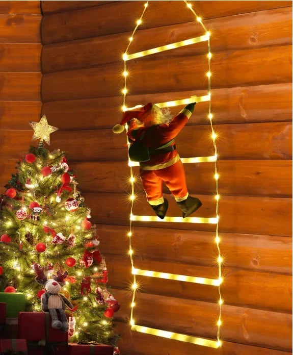 Christmas LED Santa Claus Climbing Ladder Light USB Plug 8 Flashing Modes Home Navidad Party Decoration Xmas Tree Wall Window