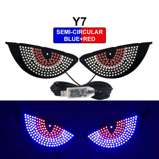 Truck Devil's Eye Light RGB Dynamic Demon Eye Decorative Light Led Display Decor Pixel Panel Windshield USB 5V Multi-Mode Lamp