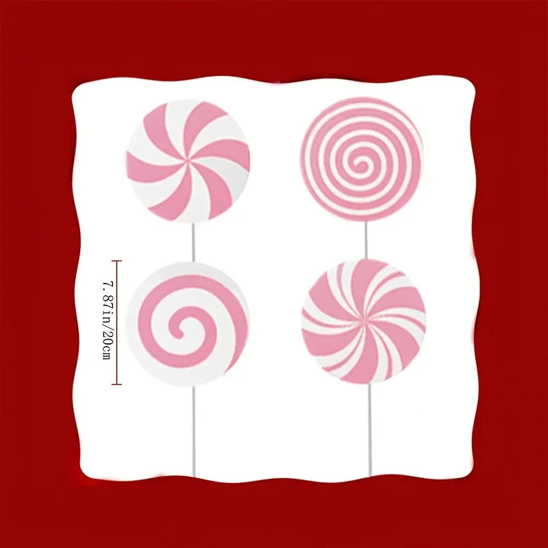 Christmas Party Decorations Tree Picks Large Nutcracker Peppermint Lollipop Christmas Picks for Tree Cute Candy Picks Ornaments