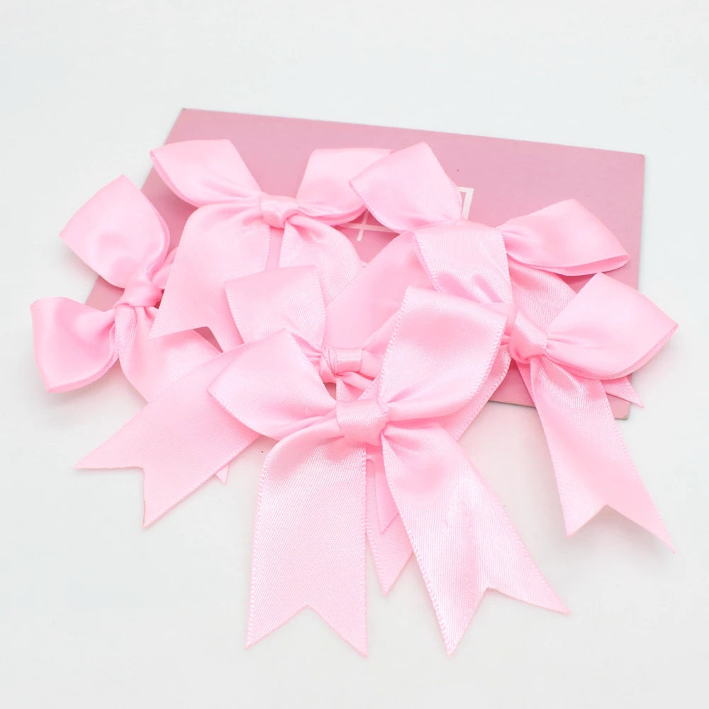 30pcs/lot 85mm ribbon bow craft bow pink white floral gift tie wedding decoration bow DIY birth party baking decoration