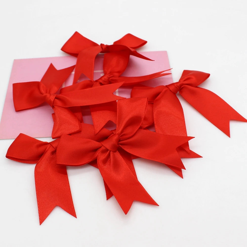 30pcs/lot 85mm ribbon bow craft bow pink white floral gift tie wedding decoration bow DIY birth party baking decoration