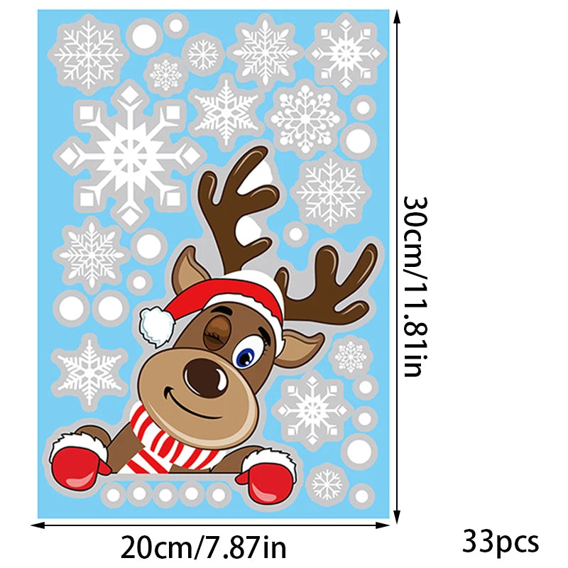 MissDeer Christmas Santa Claus Window Stickers Wall Ornaments Pendant Merry Christmas For Home Decor New Year Glass Decal