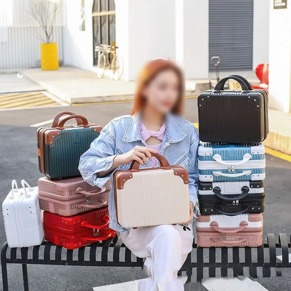14 inch Lightweight Mini Travel Suitcase Cosmetic Box Waterproof Hand Luggage Organizer Makeup Case Protable Small Boarding Case