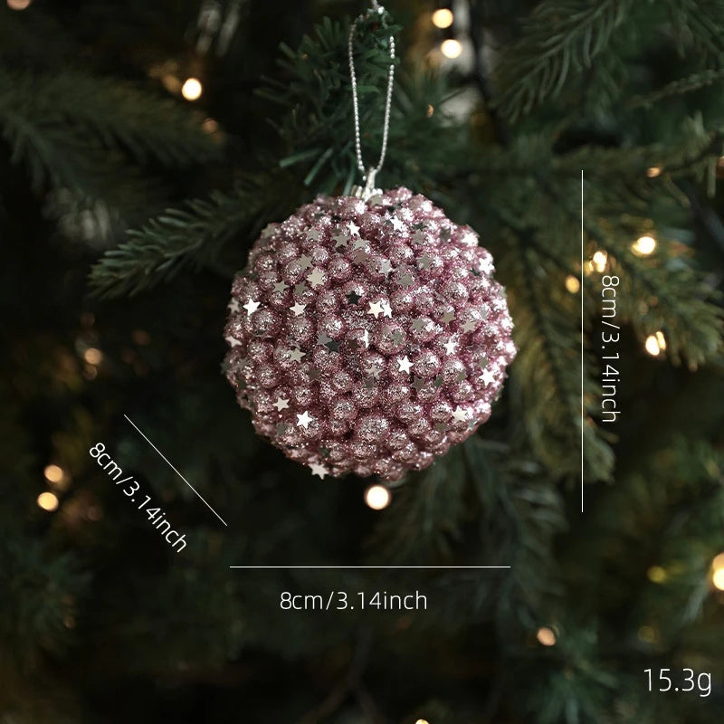 6/12/24/36PCS Christmas Balls Ornament Xmas Tree Hanging Bauble Pendant 2025 Christmas Decoration Home Party Photo Porps Navidad