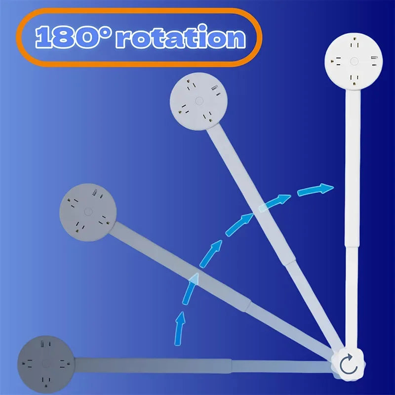 Electrical Outlet Extender Plug Wall Outlet Extender Extendable Wall Socket Rotatable Folding Portable Power Socket