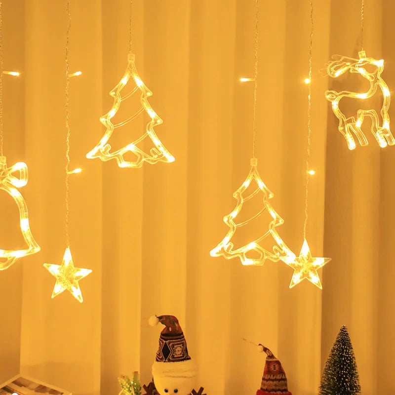 LED Christmas Garland String Lights Fairy Curtain Light For Home New Year Party Wedding Holiday Decor