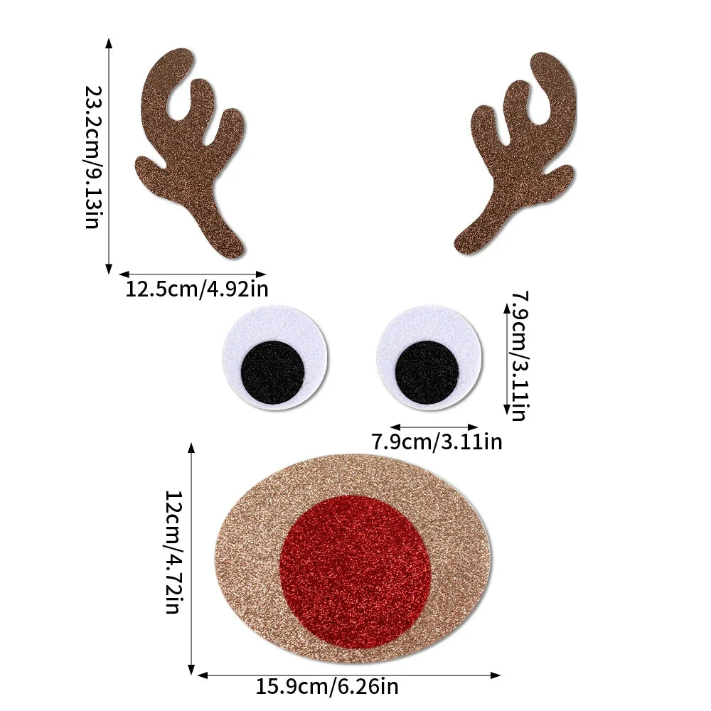 Christmas Door Window Stickers Felt Cloth Cartoon Snowman Santa Claus Elk Wall Sticker for Winter Xmas Noel new year Decor Decal