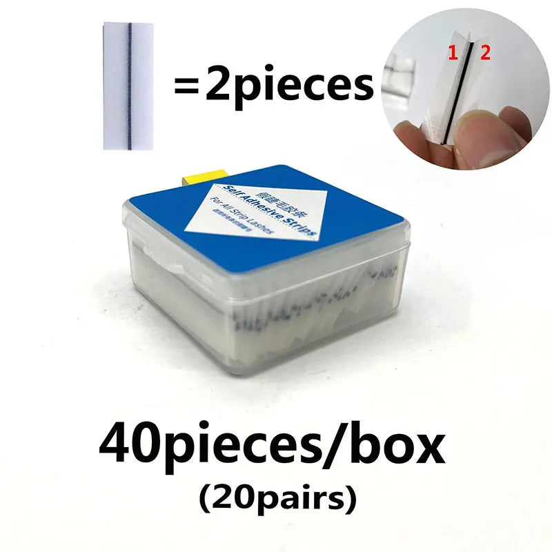 40 Pcs/Box Reusable Self-Adhesive Glue-Free Eyelash Glue Strip False Eyelashes Extension No Glue Eyelashes Hypoallergenic