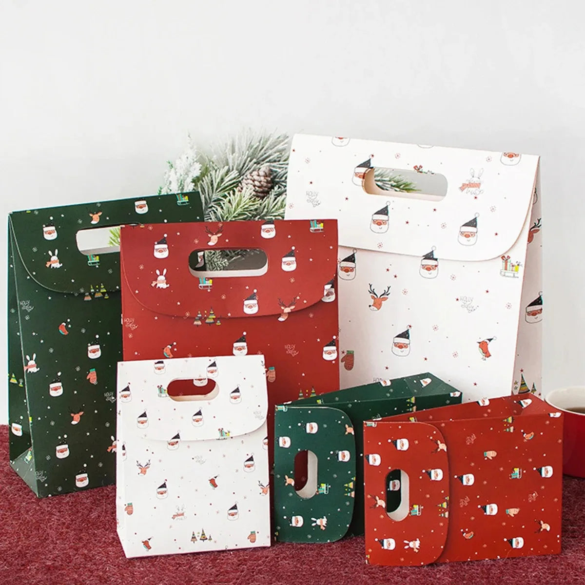 Christmas gift box candy bag portable flip cover souvenir gift bag
