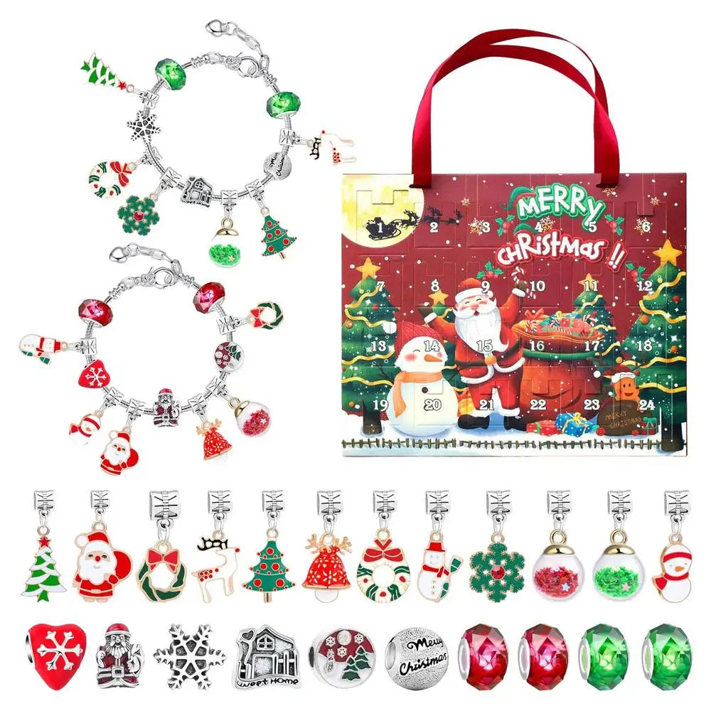 Bracelet Advent Calendar 2023 Christmas Calendar For Jewelry Making DIY Charm Bracelet Gifts For Birthday And Children's Day