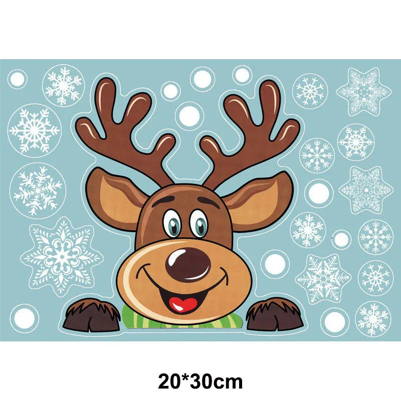 Christmas Window Clings Stickers Holiday Snowflake Santa Claus Reindeer Decals Xmas Decals Window Stickers Christmas Decorations