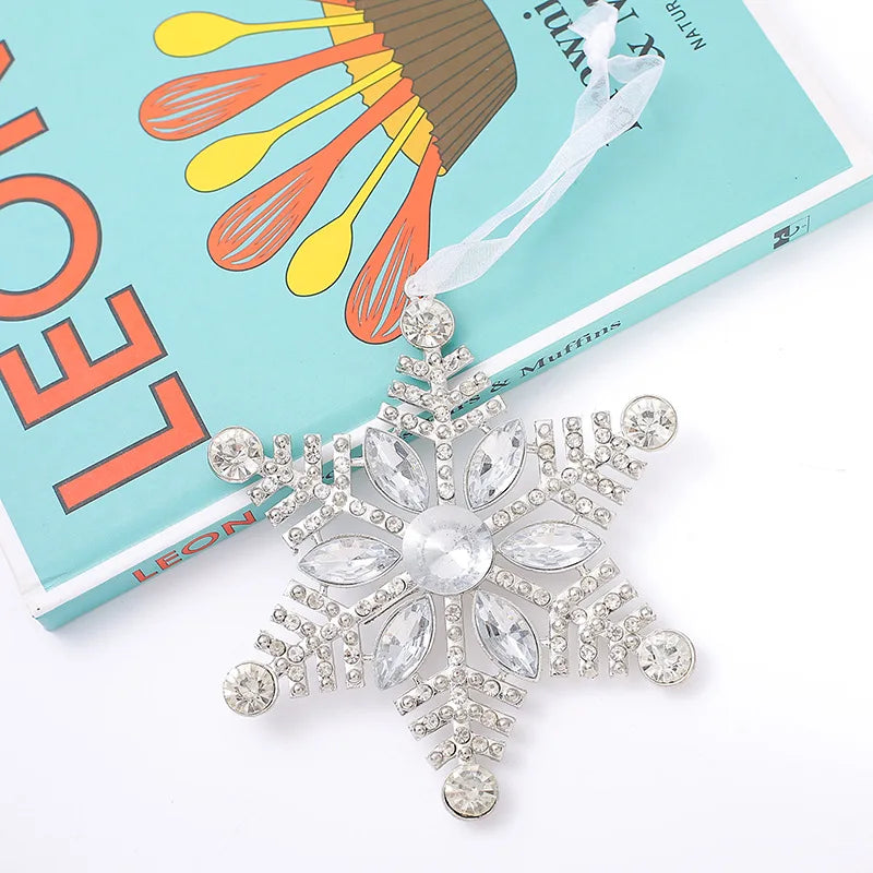 Christmas Crystal Clear Acrylic Snowflake Walking Stick Xmas Tree Pendant Ornaments Christmas Decoration For Home Navidad Noel