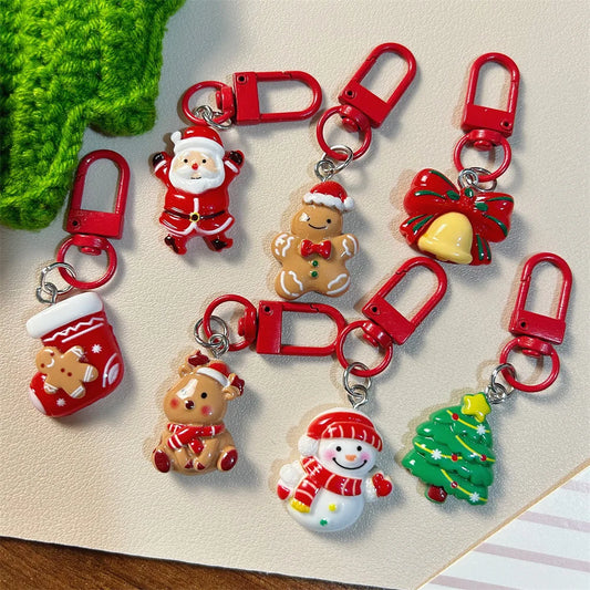 10-30Pcs Cute Cartoon Elk Santa Keychain, Christmas Party Birthday Spring Festival New Year Wedding Carnival Gift Commemoration