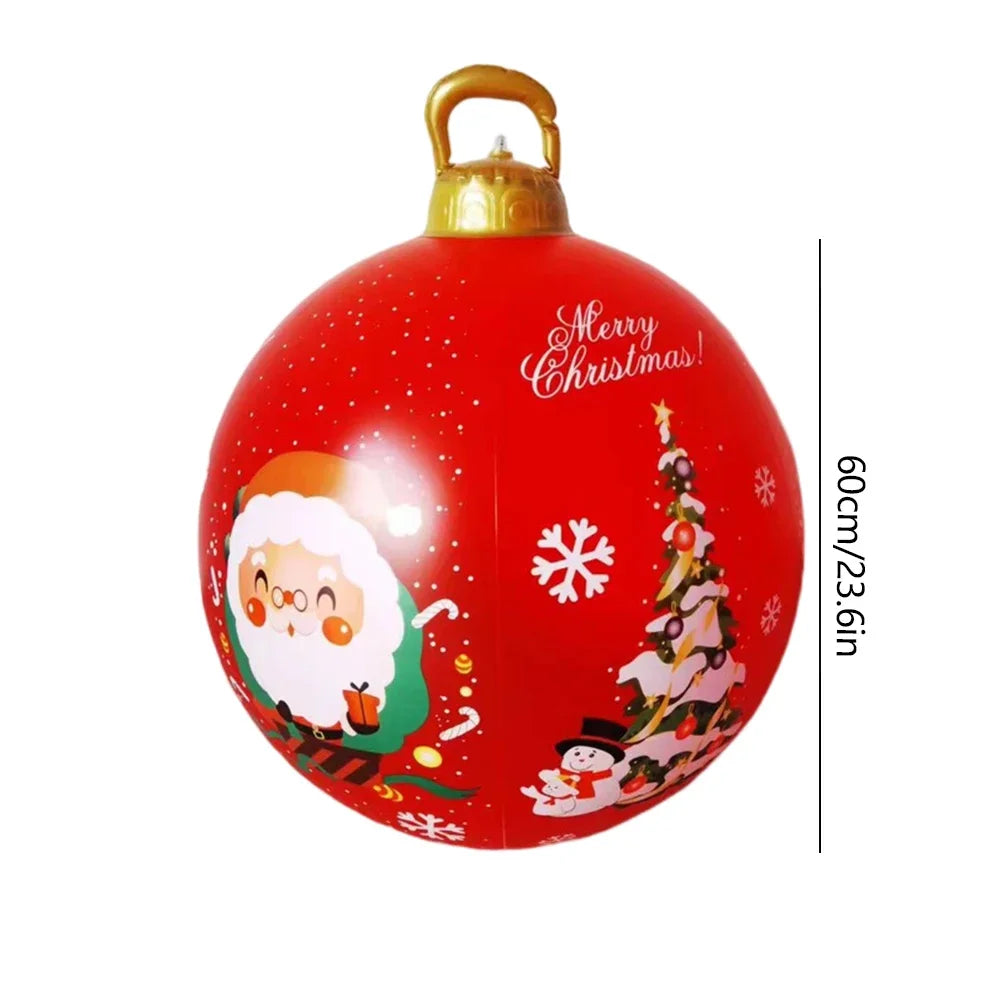 60cm Giant Inflatable Christmas Balls PVC Giant Big Large Balls Xmas Tree Decorations Toy Outdoor Xmas Holiday Yard Lawn Balls