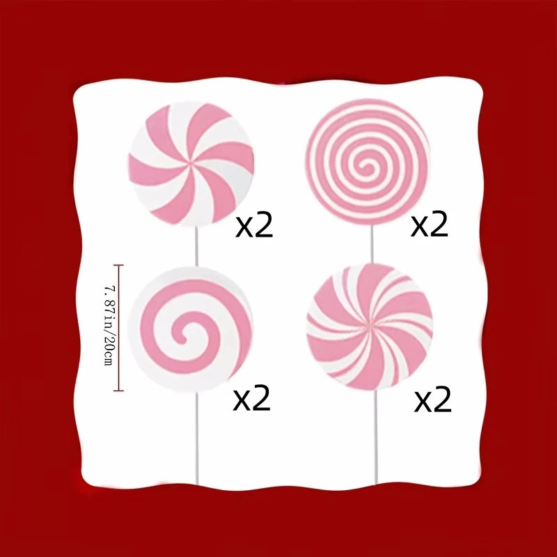 Christmas Party Decorations Tree Picks Large Nutcracker Peppermint Lollipop Christmas Picks for Tree Cute Candy Picks Ornaments