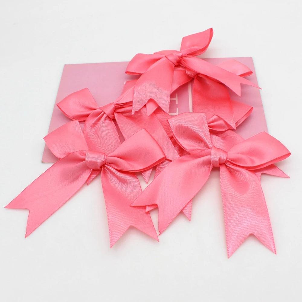 30pcs/lot 85mm ribbon bow craft bow pink white floral gift tie wedding decoration bow DIY birth party baking decoration