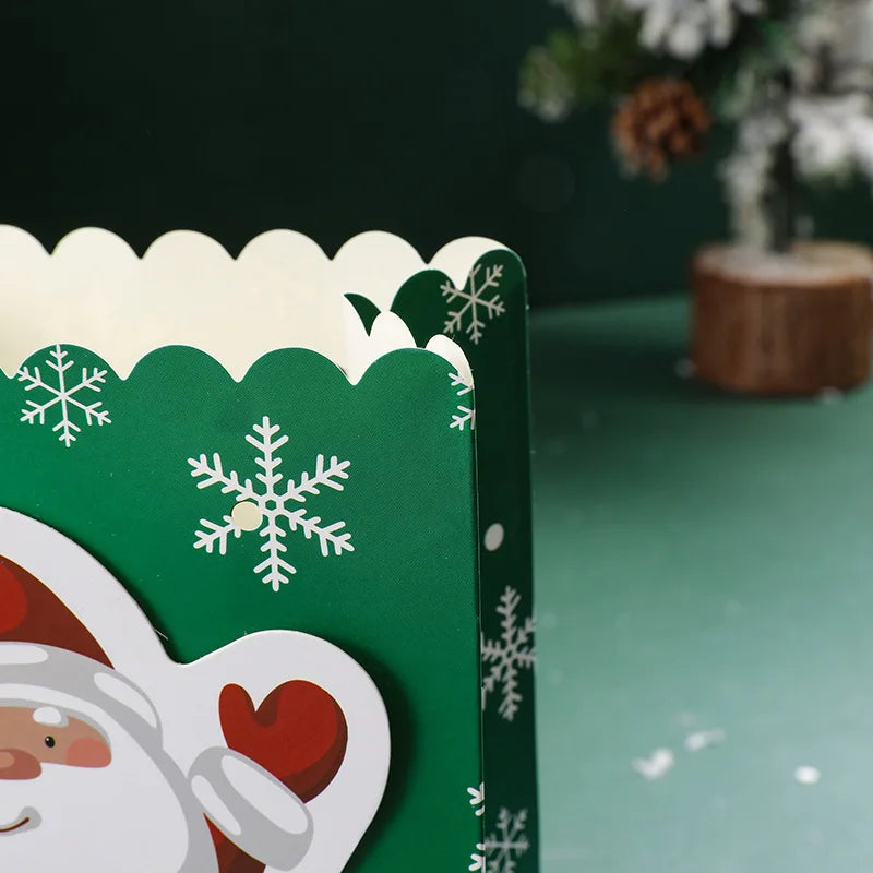 5pcs Christmas Paper Bags Creative Bow Snowflake Accompanying Candy Gift Bags Creative Cute Christmas Gift Bags