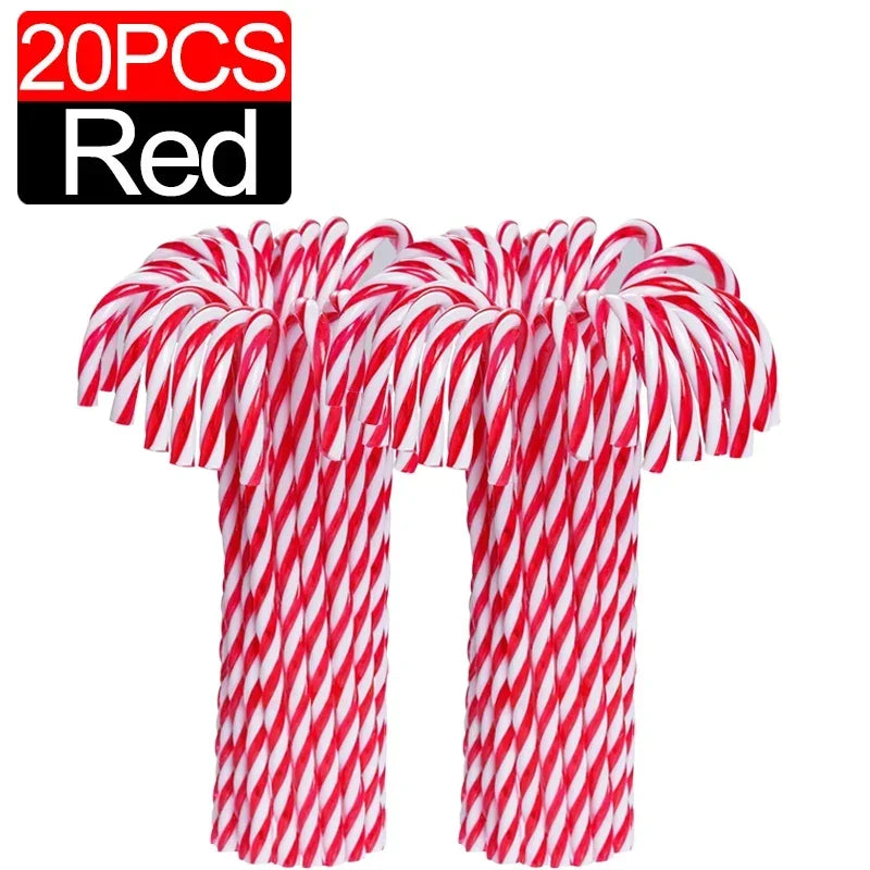 Acrylic Candy Cane Pendant Xmas Tree Twisted Crutch Hanging Ornament Happy New Year Christmas Party Home Decoration Red Green