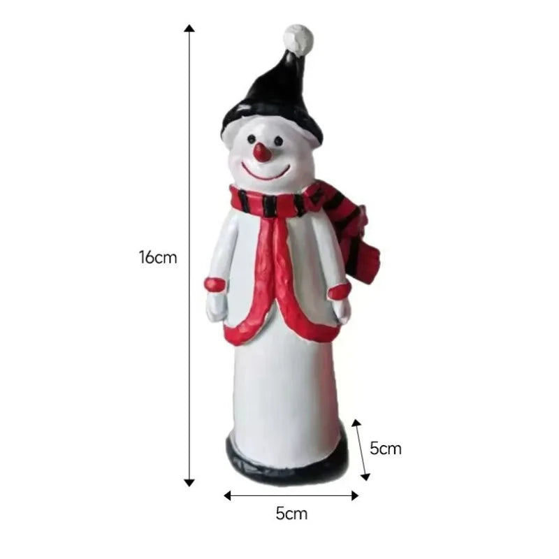 Christmas decorations; hat; snowman; Santa Claus; desktop; holiday; ceramic; craft; item.