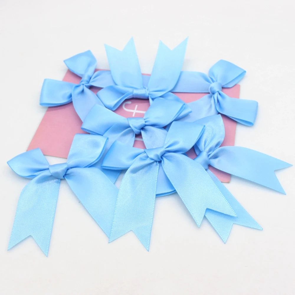 30pcs/lot 85mm ribbon bow craft bow pink white floral gift tie wedding decoration bow DIY birth party baking decoration