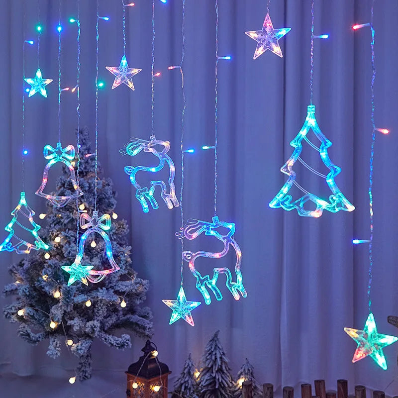 LED Christmas Garland String Lights Fairy Curtain Light For Home New Year Party Wedding Holiday Decor