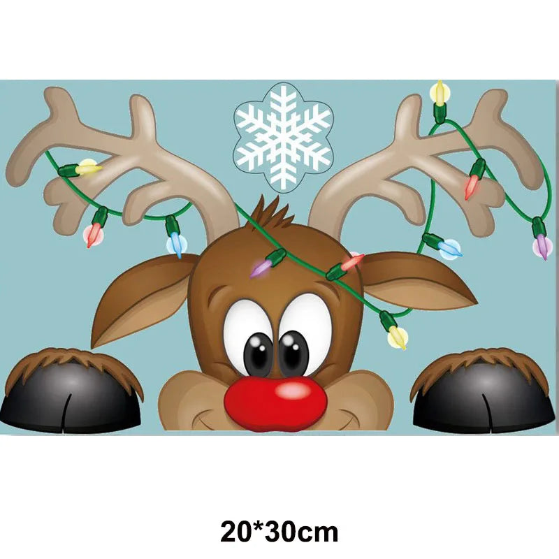 Christmas Window Clings Stickers Holiday Snowflake Santa Claus Reindeer Decals Xmas Decals Window Stickers Christmas Decorations